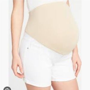 Sz 6 White Maternity Jean Shorts